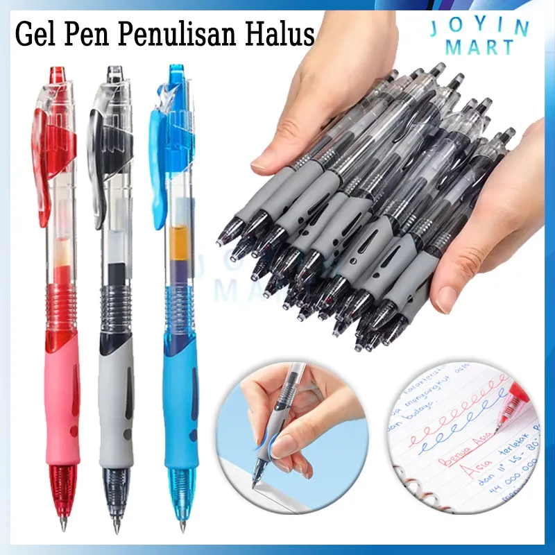 PROMO 10PCS Gel Pen Penulisan Halus/Pena Pen Pencet Tinta Cair/Alat Tulis Pen Gel COD
