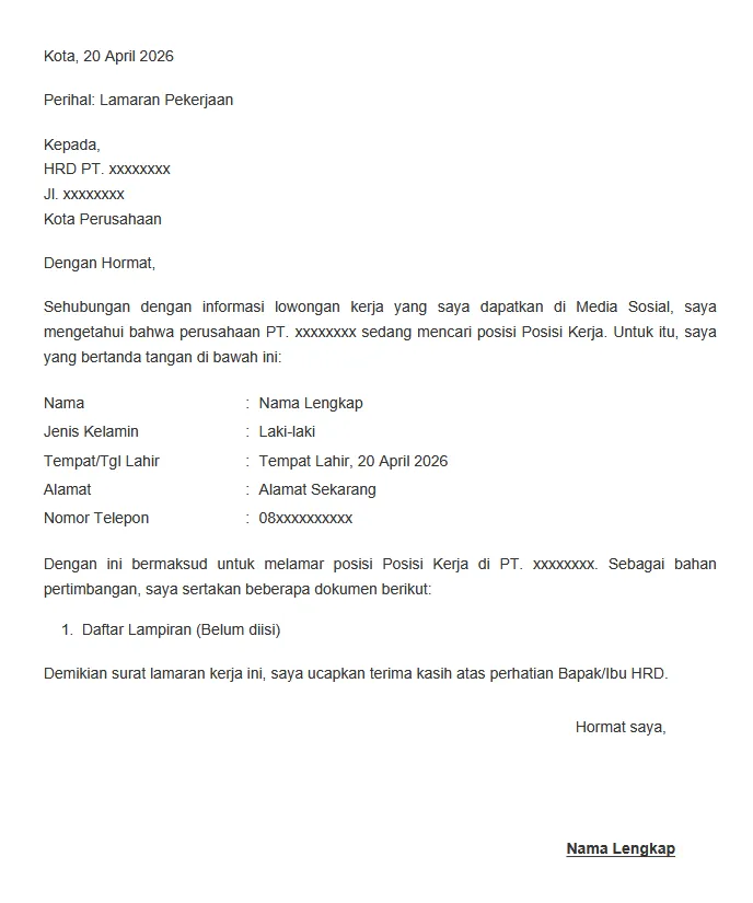 Cara Menyusun Struktur Surat Lamaran Kerja Profesional (Pasti Lolos HRD)