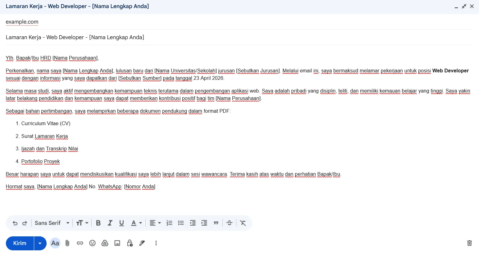 Panduan Kirim Lamaran Kerja Lewat Email Khusus Lulusan Baru (Fresh Graduate)
