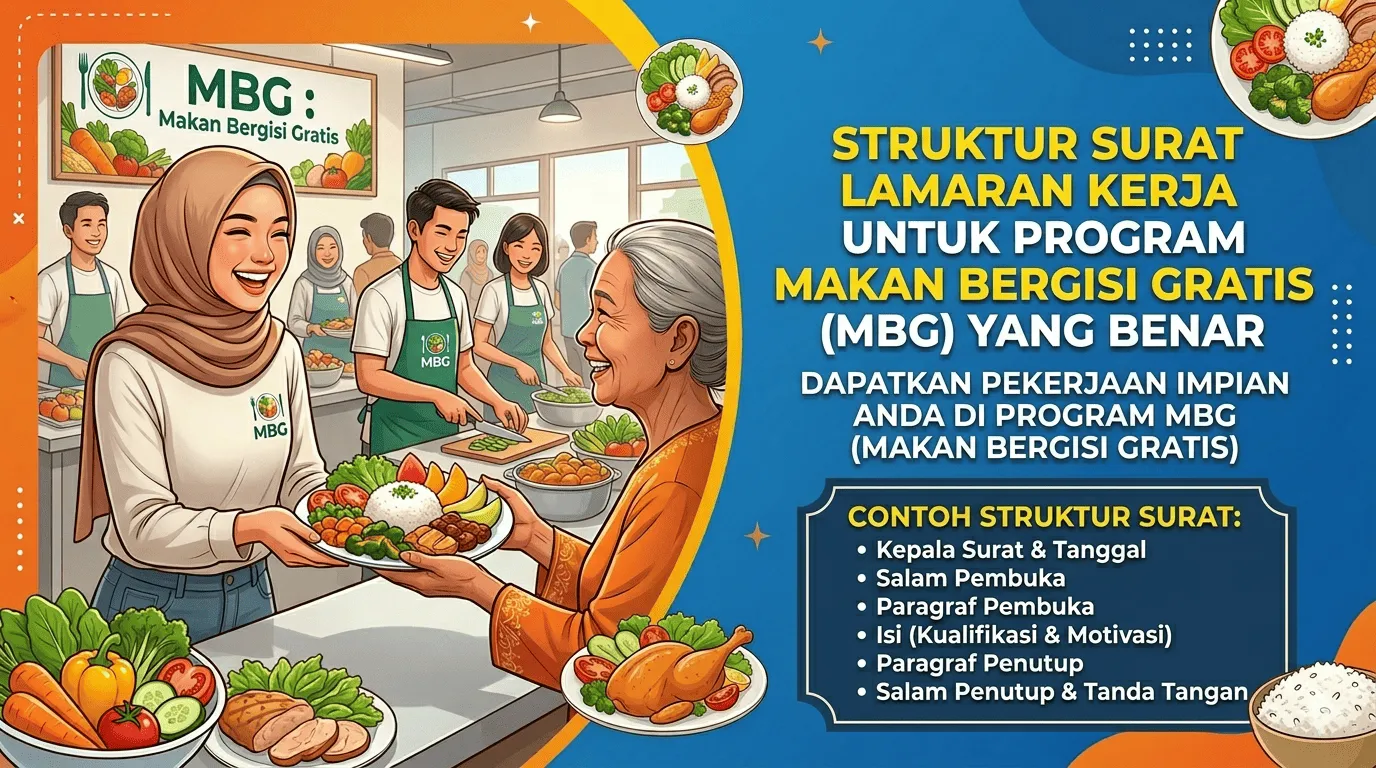 Struktur Surat Lamaran Kerja Program MBG (Makan Bergizi Gratis) + Contoh Lengkap
