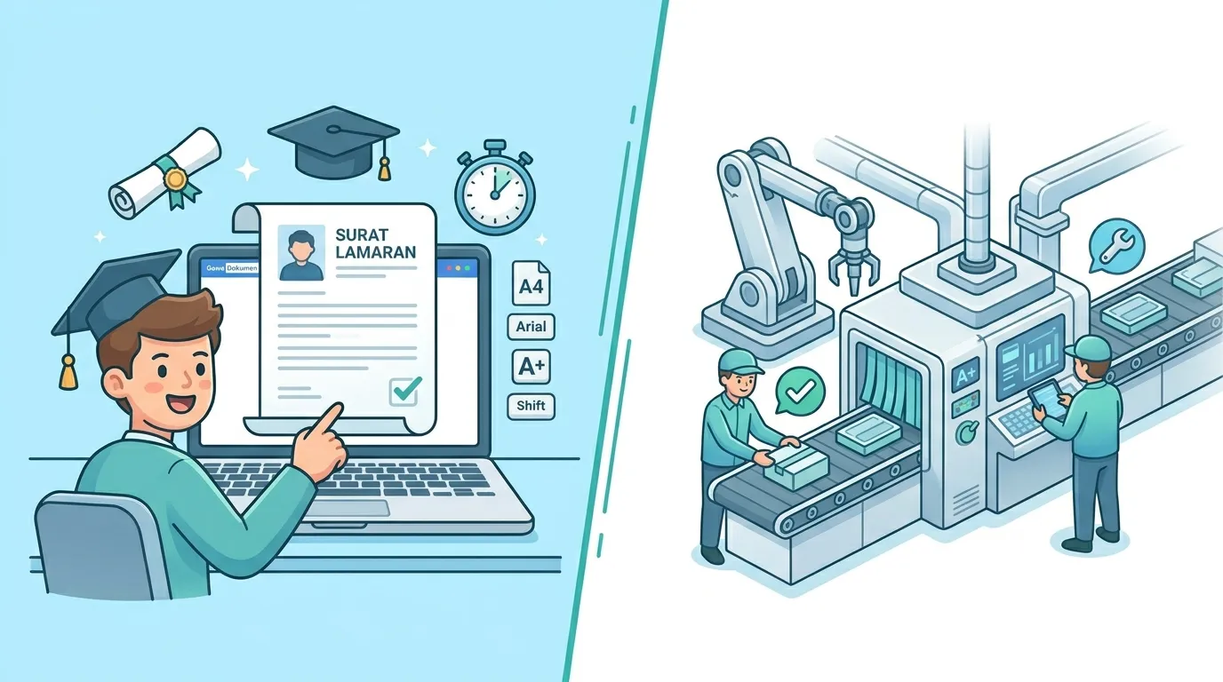 Struktur Surat Lamaran Kerja Operator Produksi untuk Fresh Graduate