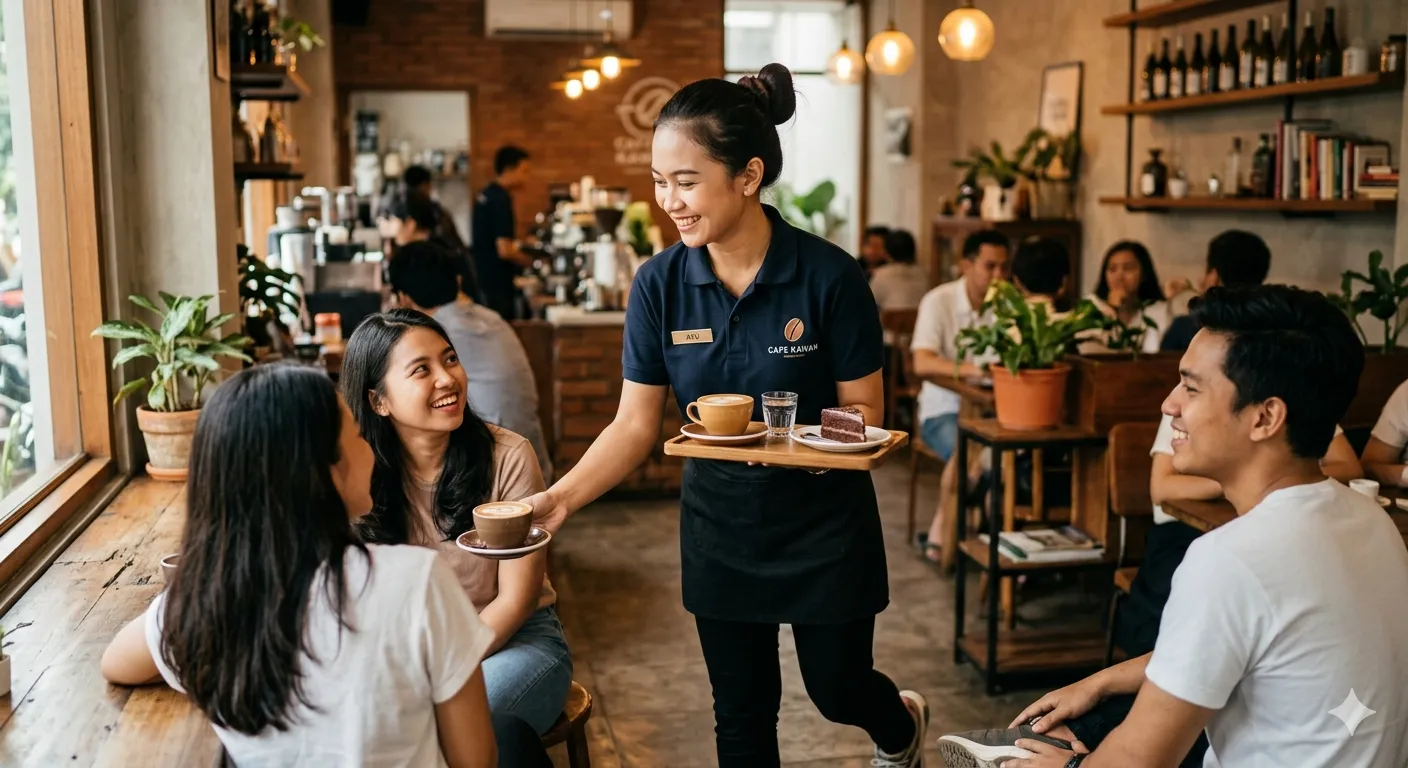 Cara Menulis & Contoh Surat Lamaran Kerja Cafe (Waiter & Waitress) untuk Lulusan Baru