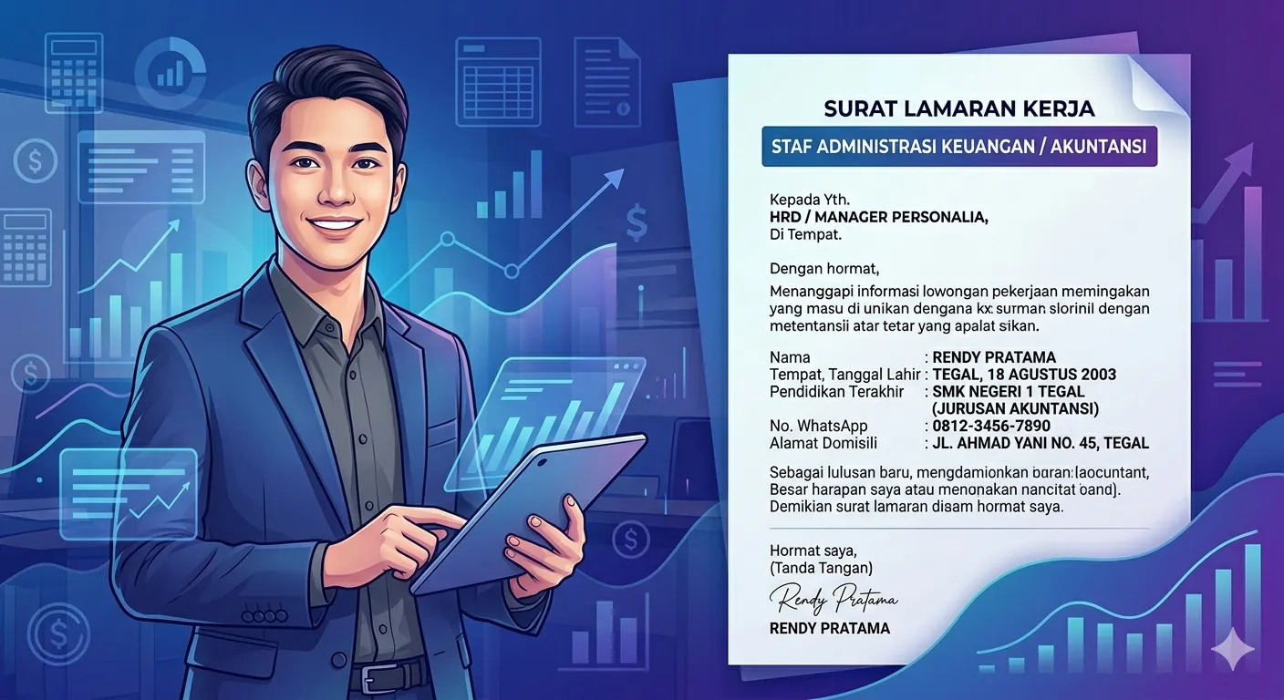 Contoh Surat Lamaran Kerja Akuntansi Lulusan SMK dan S1 (Format Terbaru)