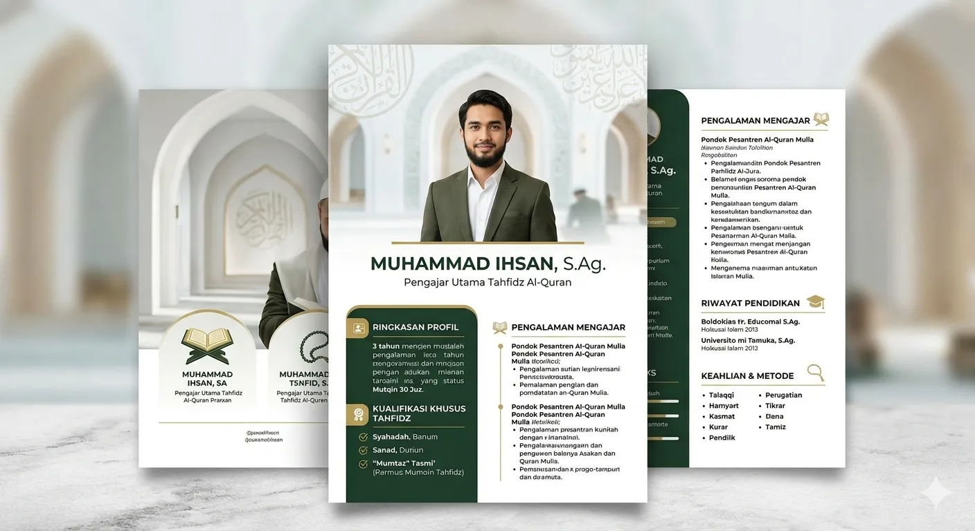 5+ Contoh CV Guru Tahfidz Al-Quran yang Menarik & Benar