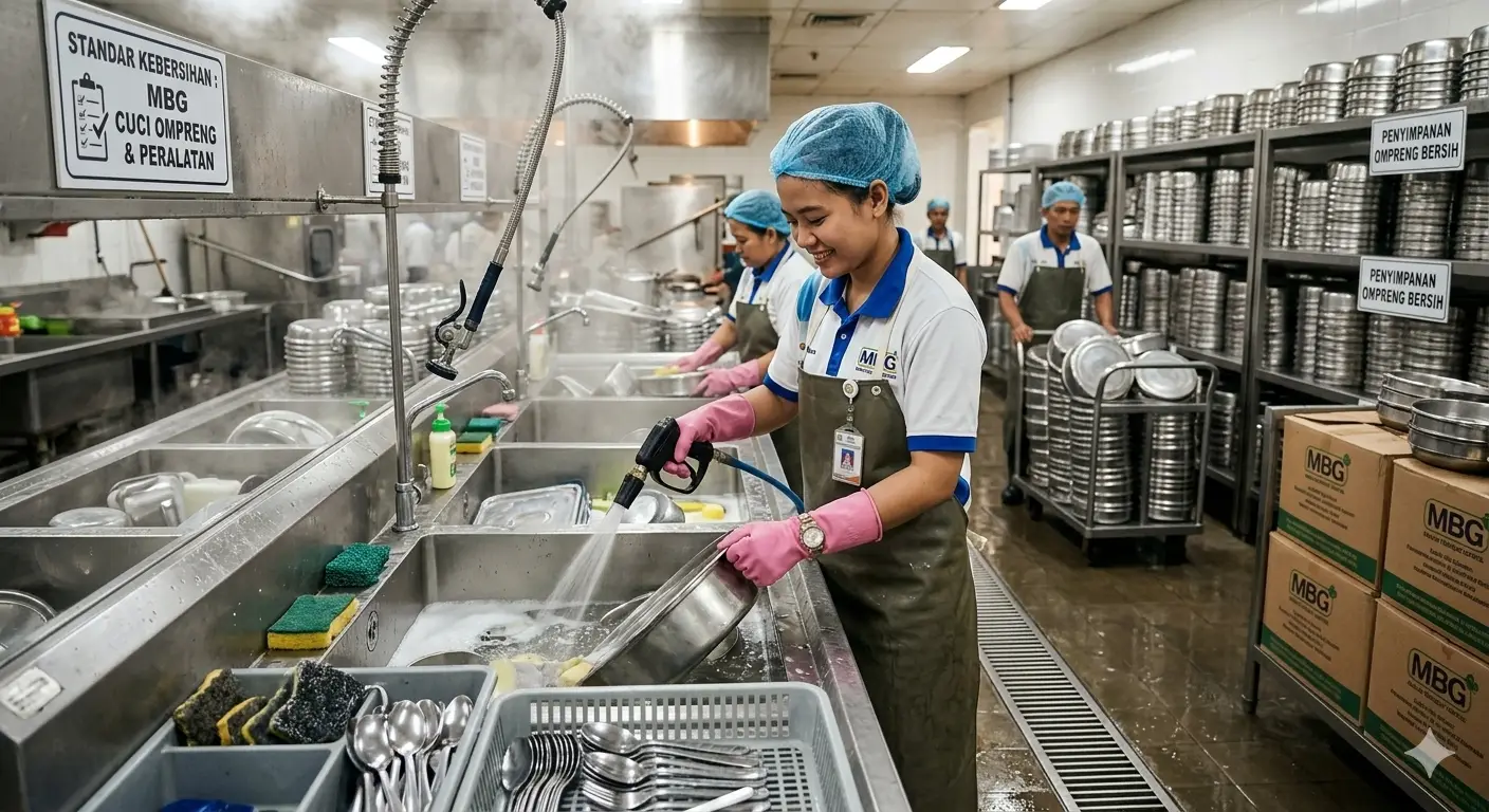 Syarat kerja di dapur MBG bagian cuci piring