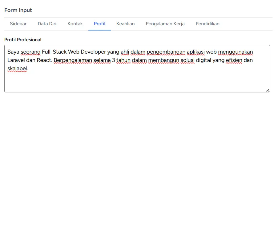 Profil Profesional (Summary) | Cara Membuat CV Online Gratis Berformat PDF